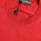 Red Silk Crew Neck Short Sleeves T-shirt Top