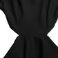 Black Viscose Cut Out A-line Long Sleeves Mini Dress