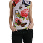 Multicolor Floral Padlock Butterfly Tank Top