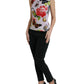 Multicolor Floral Padlock Butterfly Tank Top