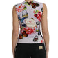 Multicolor Floral Padlock Butterfly Tank Top