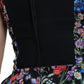 Black Polyester Floral A-line Sleeveless Mini Dress