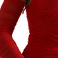 Red Nylon Stretch Cut Out Midi Dress