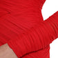 Red Nylon Stretch Cut Out Midi Dress