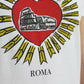 White Sacred Heart Print Round Neck T-shirt