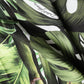 Green Leaf Print Cotton Halter Midi Dress
