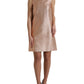Pink Jacquard Sleeveless Shift Mini Dress