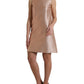 Pink Jacquard Sleeveless Shift Mini Dress