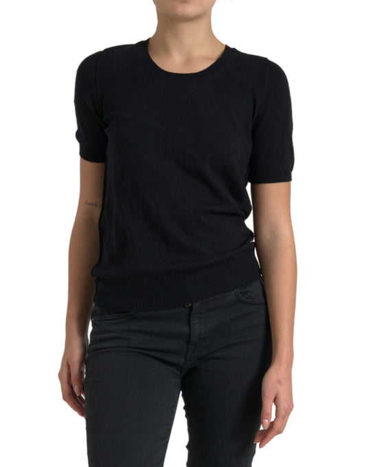 Elegant Black Crew Neck Top