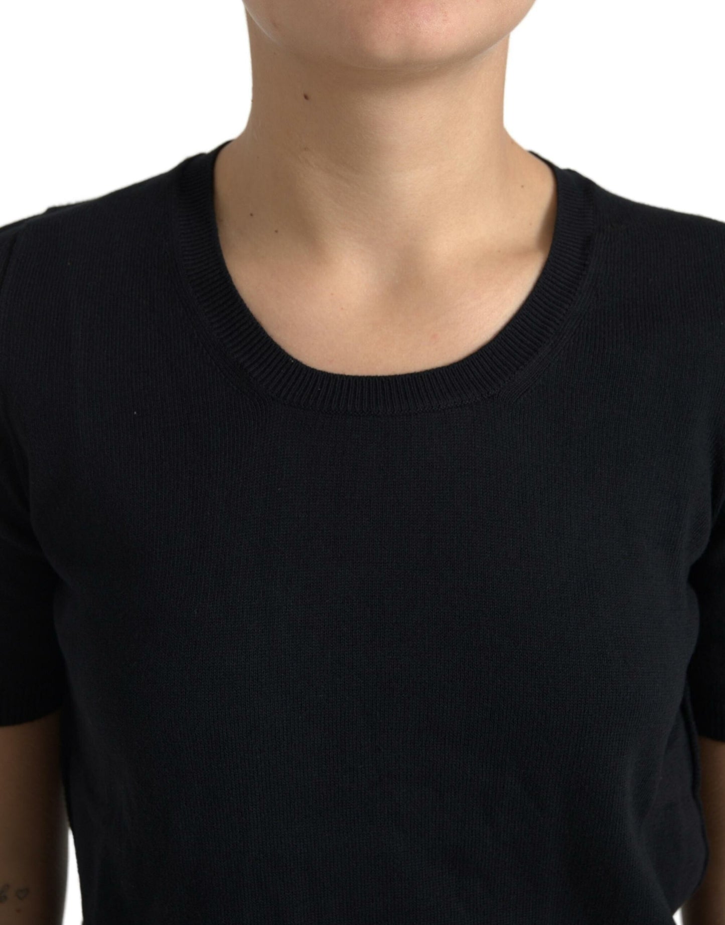 Elegant Black Crew Neck Top