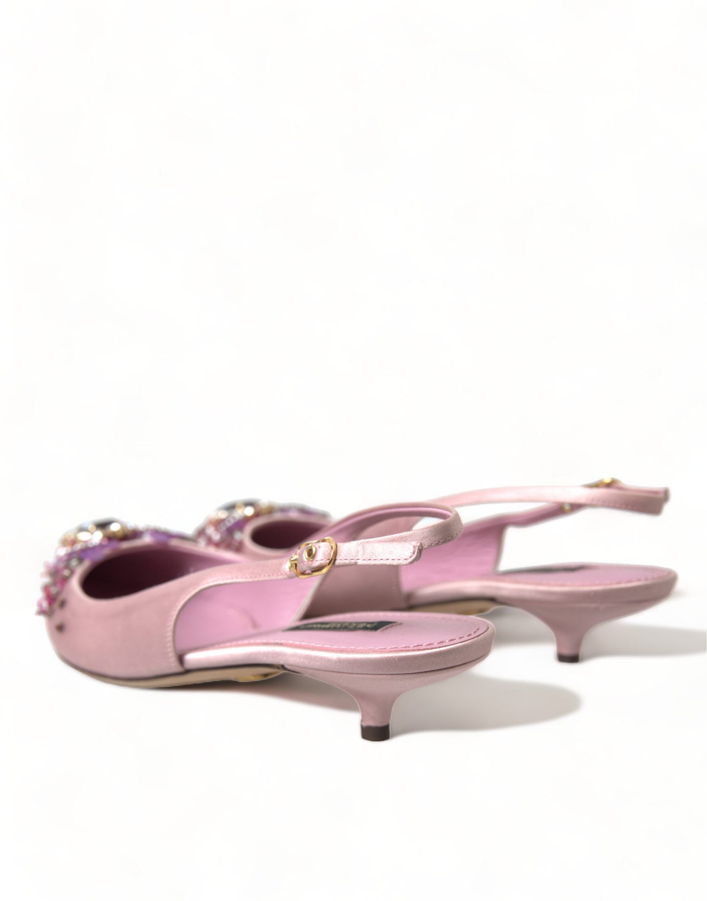 Pink Crystal Heels Slingback Pumps Shoes