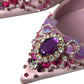 Pink Crystal Heels Slingback Pumps Shoes