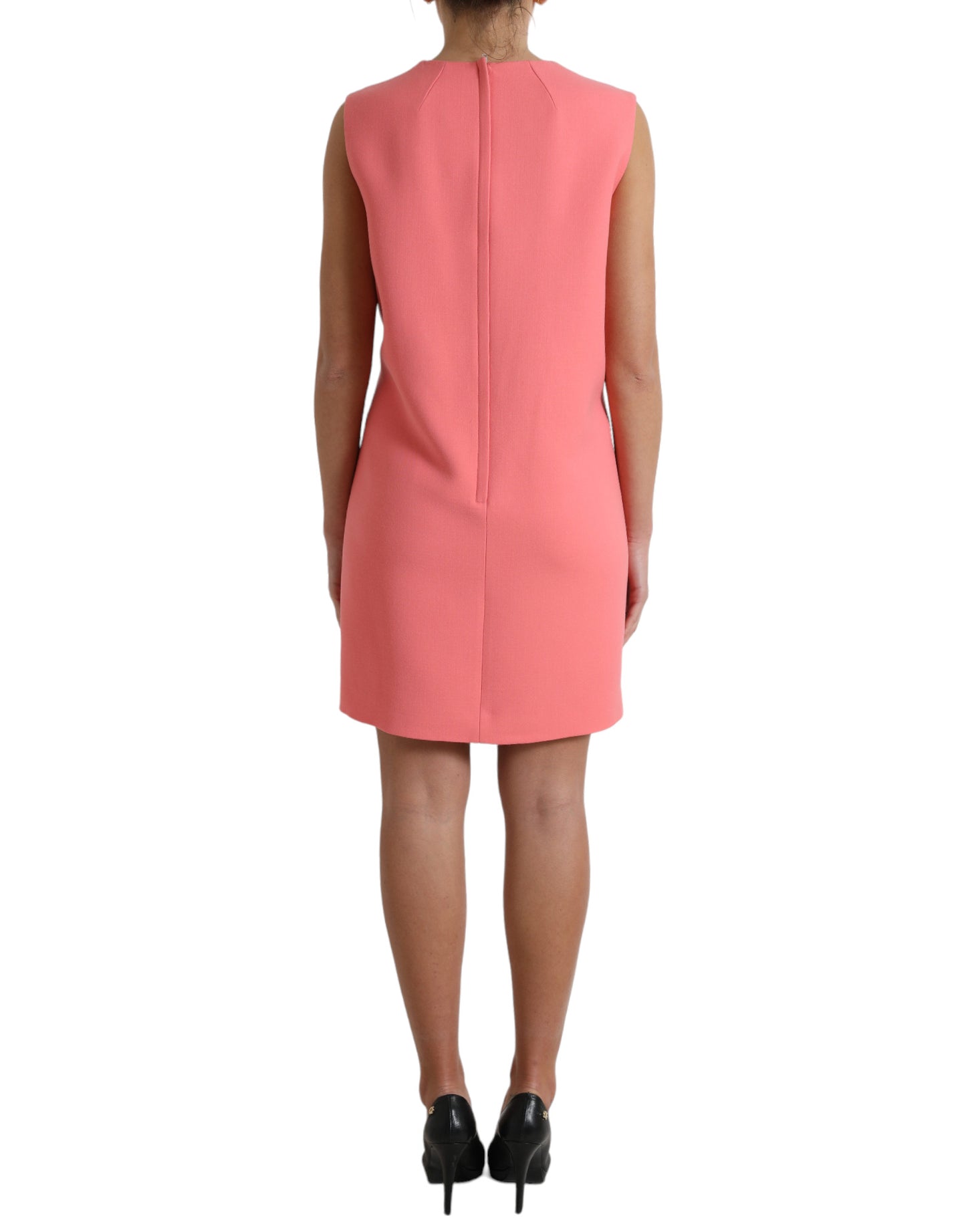 Pink Virgin Wool Sleeveless Mini Dress