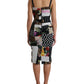 Multicolor Patchwork Midi Floral Leopard Bodycon Dress