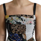 Multicolor Patchwork Midi Floral Leopard Bodycon Dress