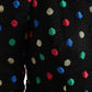 Black Polka Dot Ruffle Cotton Midi Dress