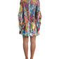 Multicolor Floral Sequined Shift Mini Dress