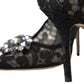 Elegant Taormina Lace Heels with Crystal Embellishment