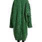 Green Houndstooth Full Sleeve Long Coat Jacket