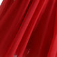 Red Silk Pleated Aline Long Sleeve Midi Dress