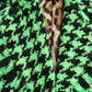 Green Houndstooth Full Sleeve Long Coat Jacket