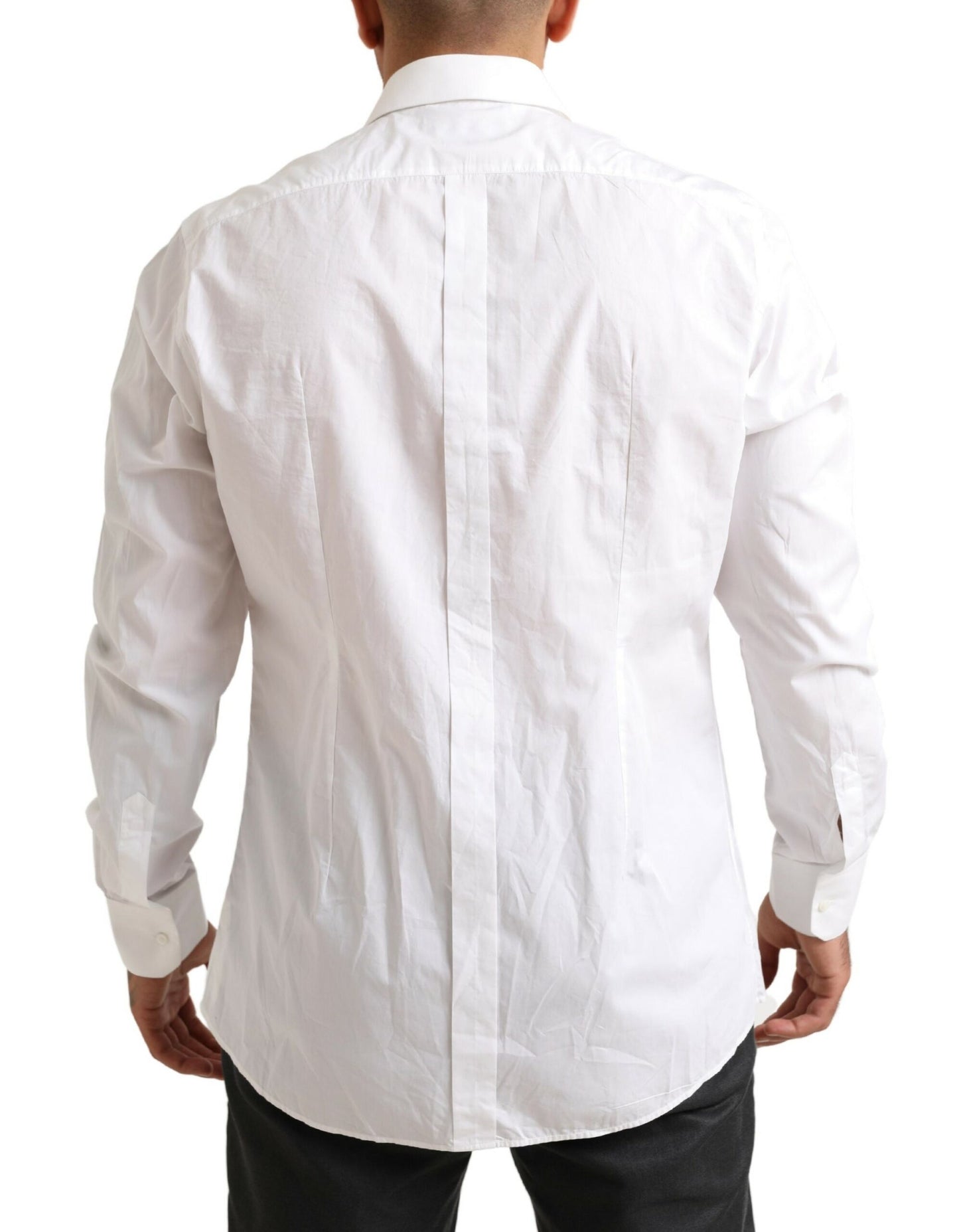 Elegant White Cotton Dress Shirt