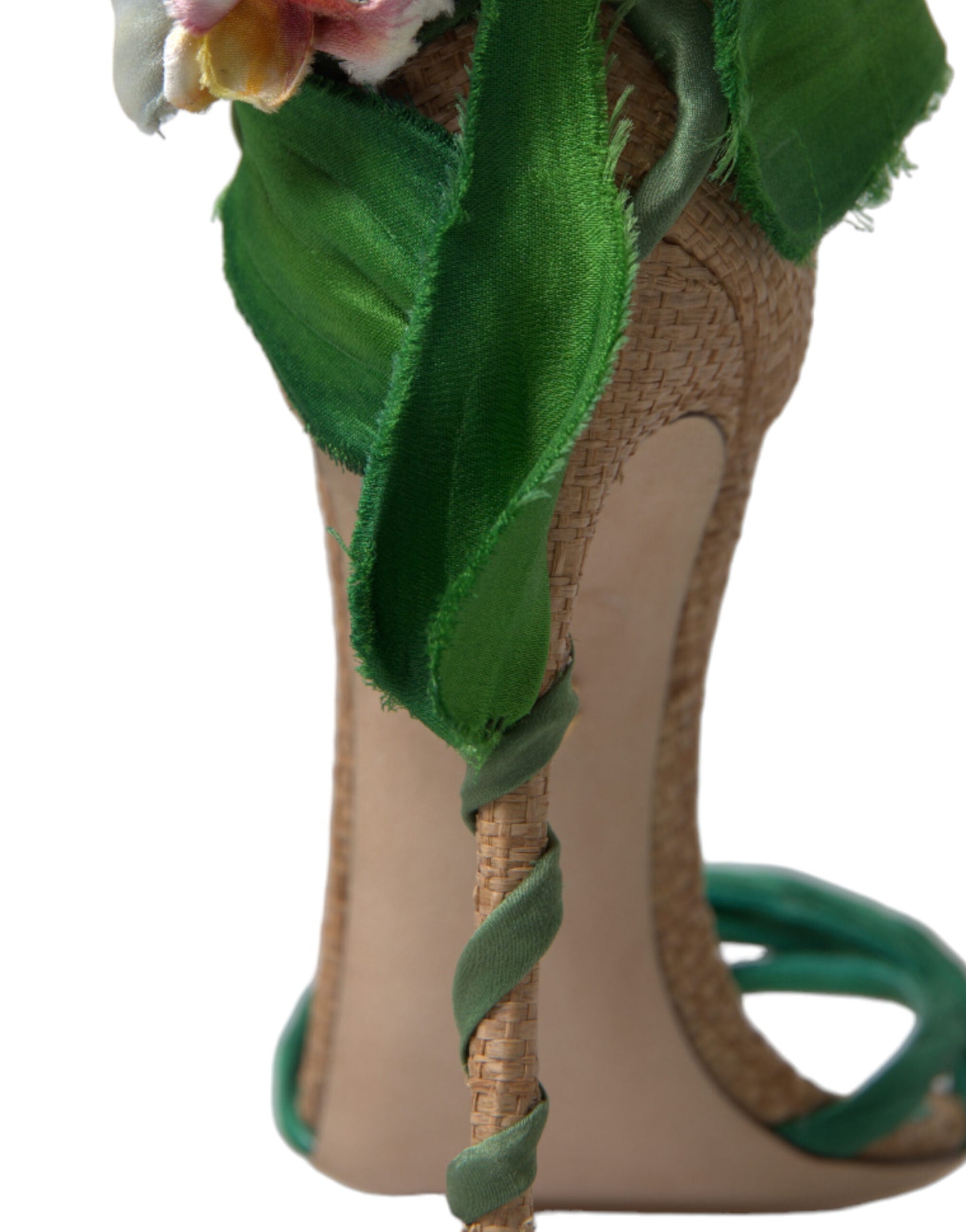 Emerald Elegance Satin Heels