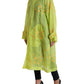 Green Silk Floral Embroidery Long Coat Jacket