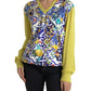 Multicolor Majolica Vneck Pullover Sweater