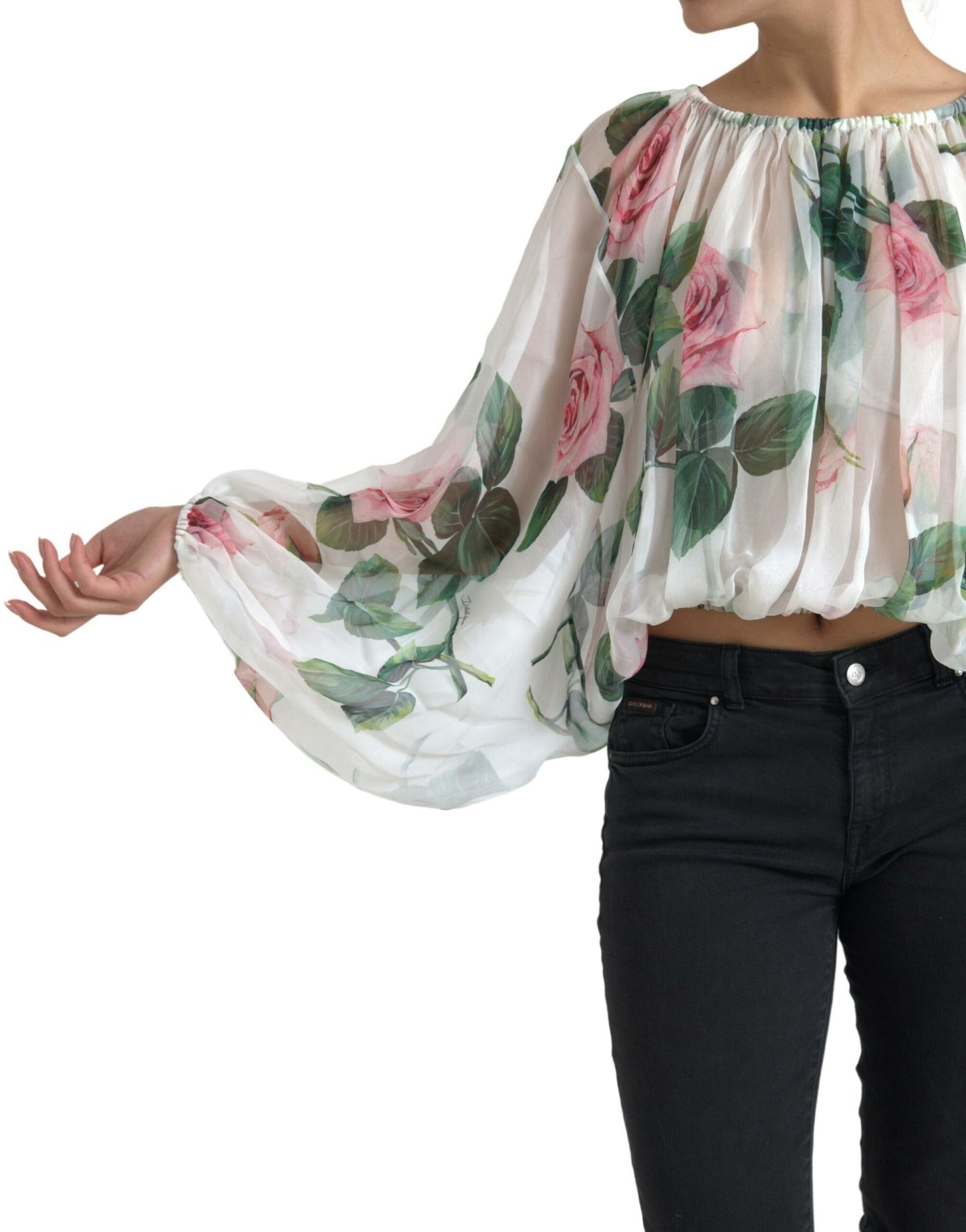 Floral Silk Long Sleeve Blouse