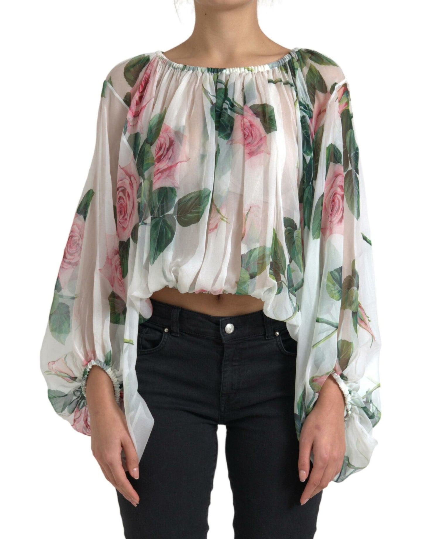 Floral Silk Long Sleeve Blouse