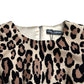 Brown Leopard Print Nylon Aline Mini Dress