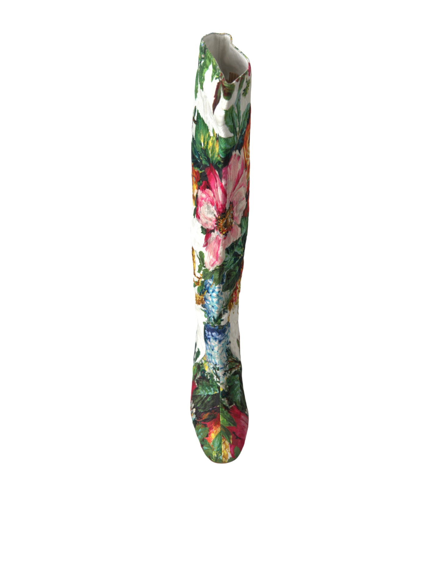 Floral Brocade Knee High Boots