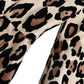Brown Leopard Print Nylon Aline Mini Dress