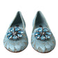 Elegant Floral Lace Aqua Vally Flats