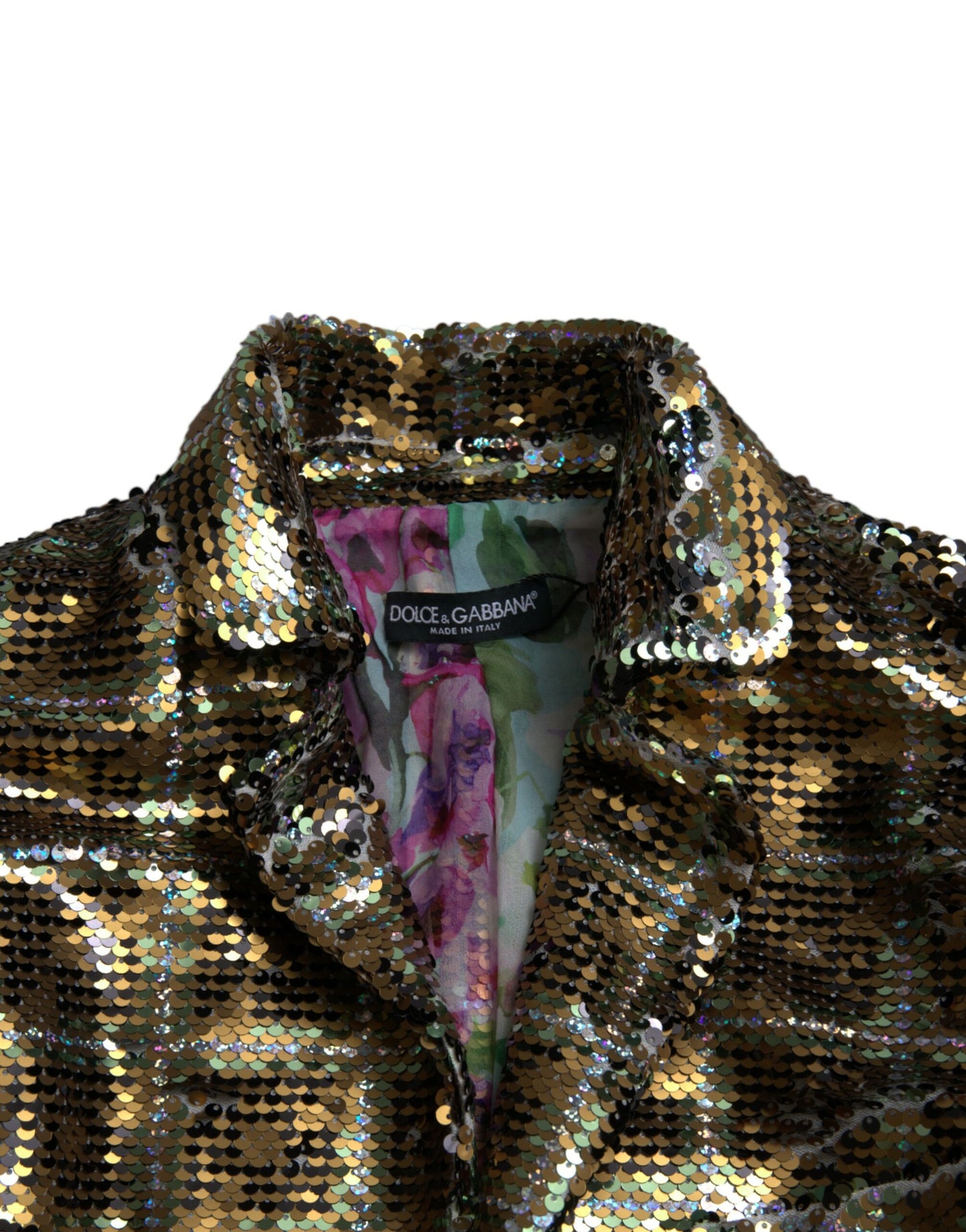 Multicolor Polyester Sequined Cropped Jacket