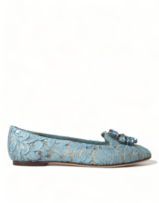 Elegant Floral Lace Aqua Vally Flats