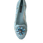 Elegant Floral Lace Aqua Vally Flats