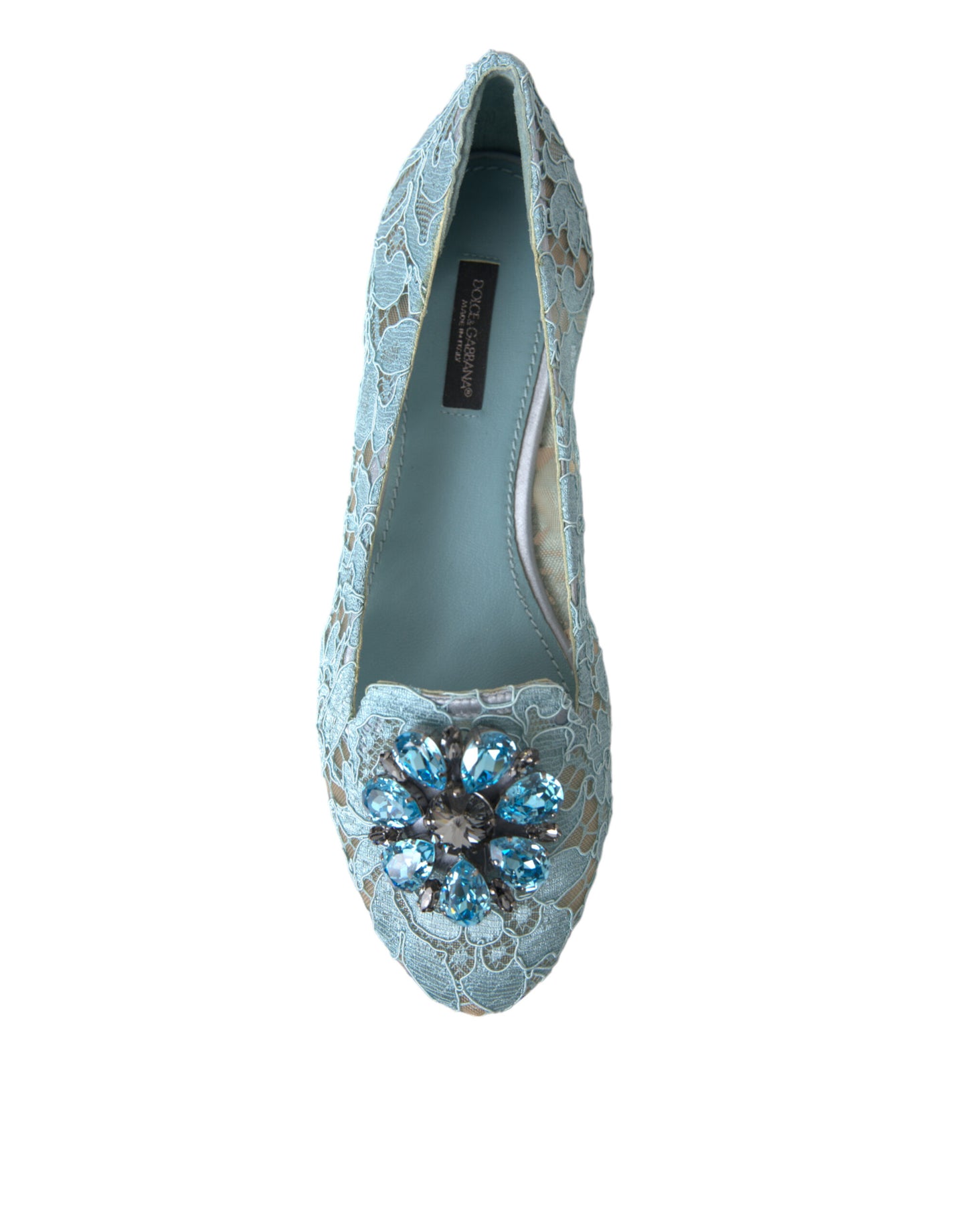 Elegant Floral Lace Aqua Vally Flats