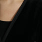 Black Velvet Cotton Double Breasted Jacket