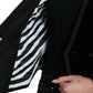 Black Velvet Cotton Double Breasted Jacket