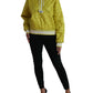 Yellow Nylon Quilted Hooded Pullover Jacket