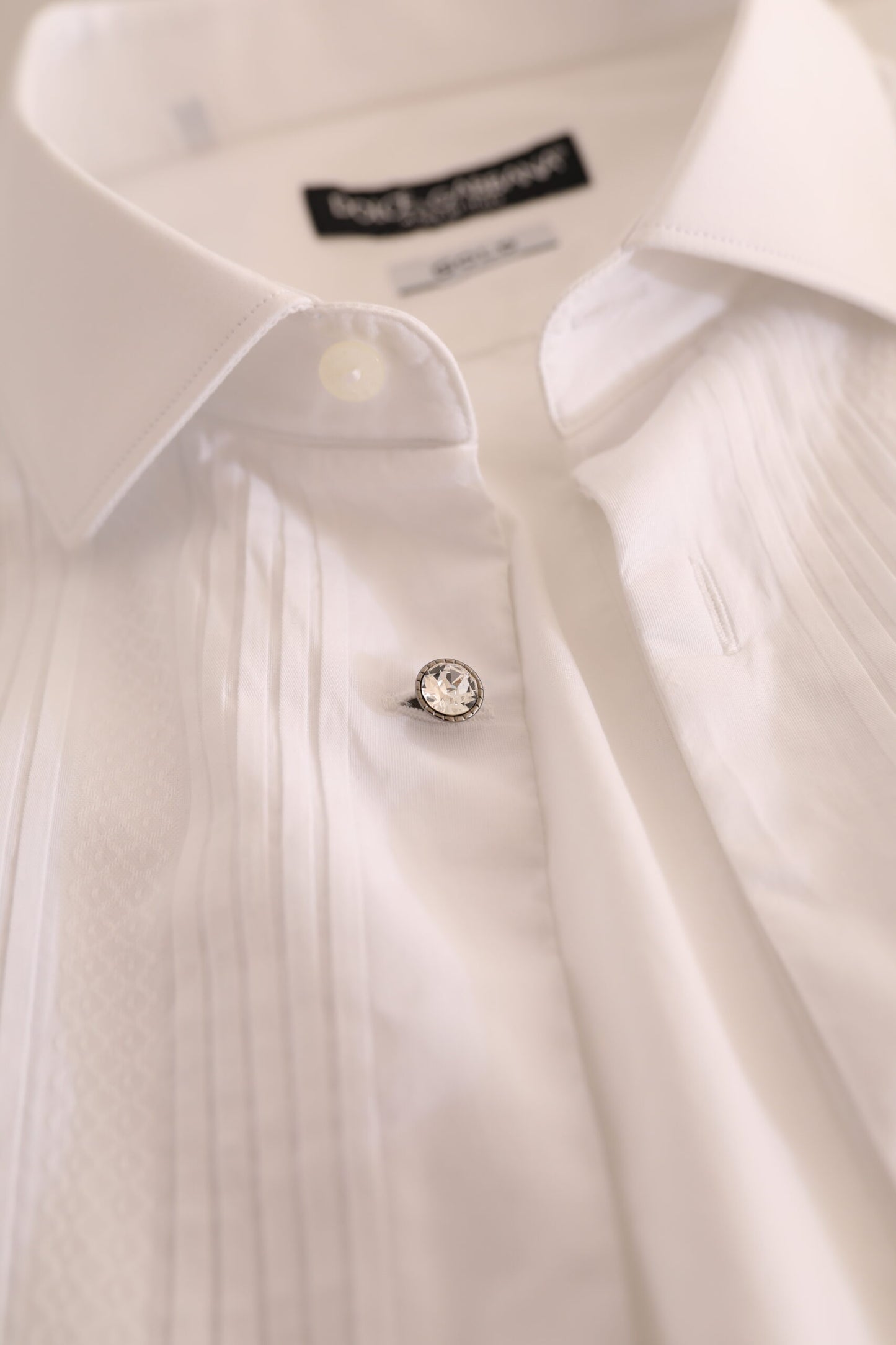 Elegant White Cotton Dress Shirt for Men