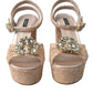 Chic Light Pink Platform Heels with Lace Detail