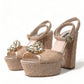 Chic Light Pink Platform Heels with Lace Detail