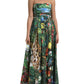 Multicolor Cotton Jungle-Print Gown