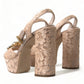 Chic Light Pink Platform Heels with Lace Detail