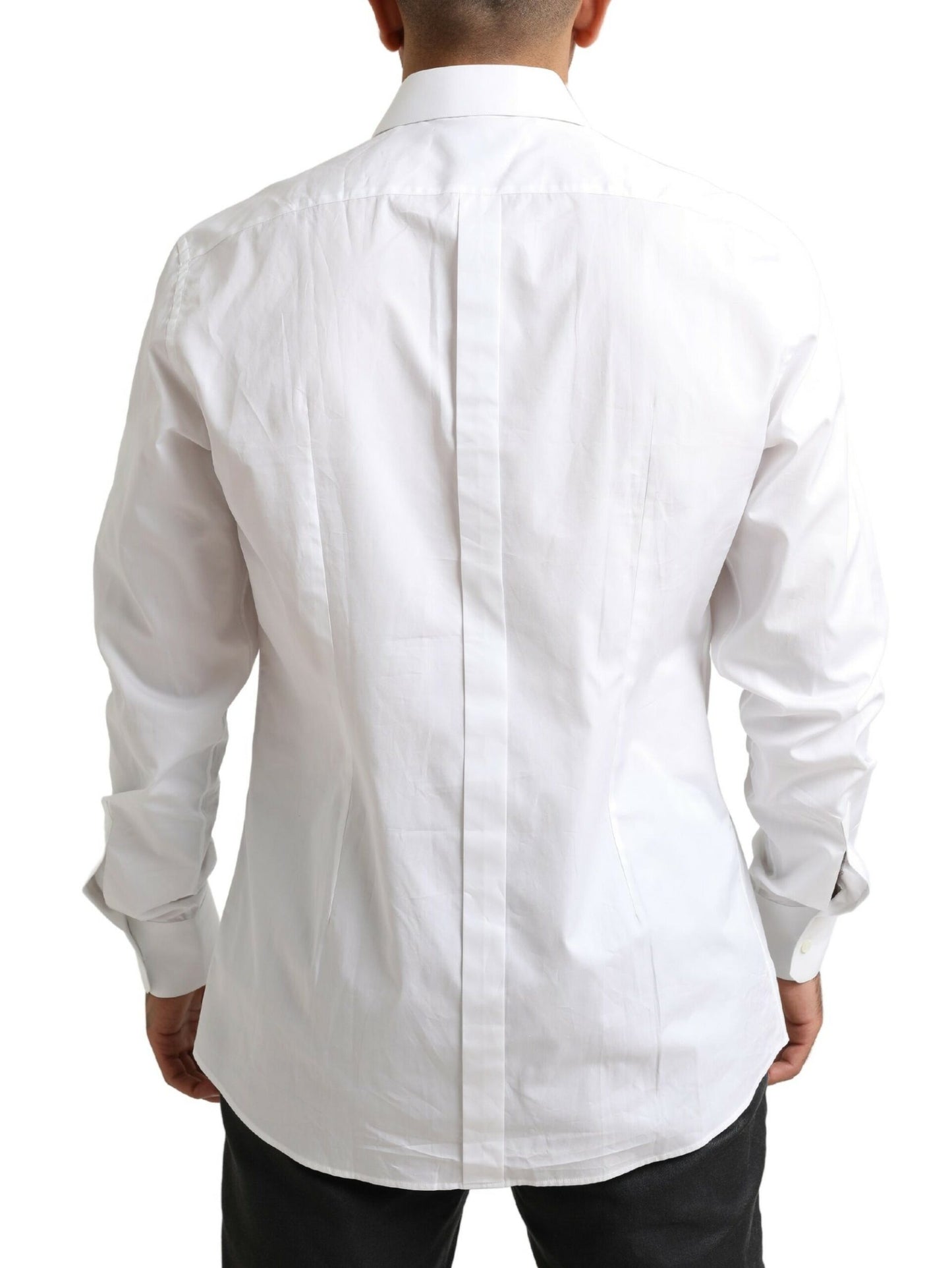 Elegant White Cotton Dress Shirt