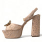 Chic Light Pink Platform Heels with Lace Detail