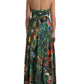 Multicolor Cotton Jungle-Print Gown